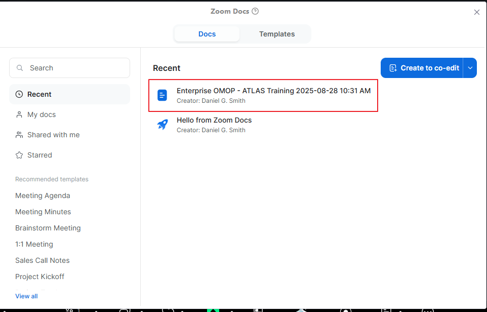 Zoom Docs — sharing and editing documents during a meeting